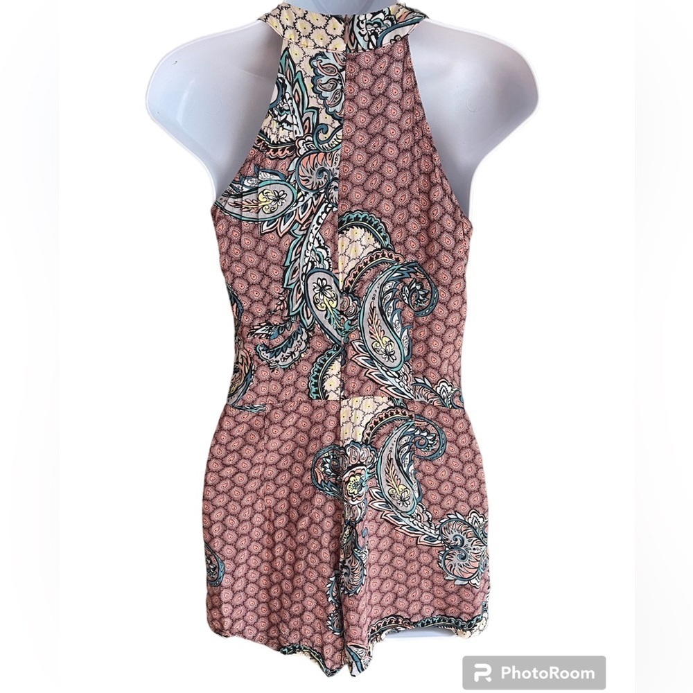 💗Matilda Paisley Print Romper Beaded Neckline - Picture 2 of 16